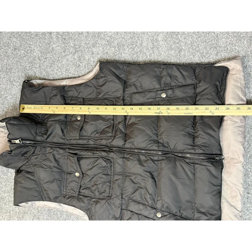 Banana Republic Vest Mens S Black Down Puffer Full Zip Snap Pockets Casual